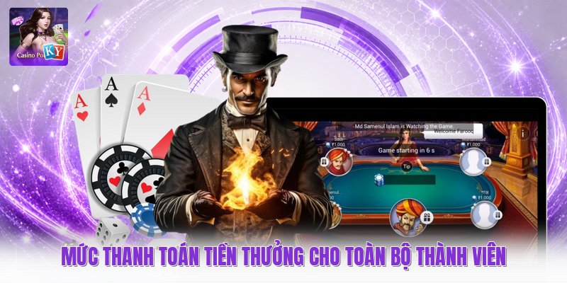 Mức thanh toán tiền thưởng cho toàn bộ thành viên